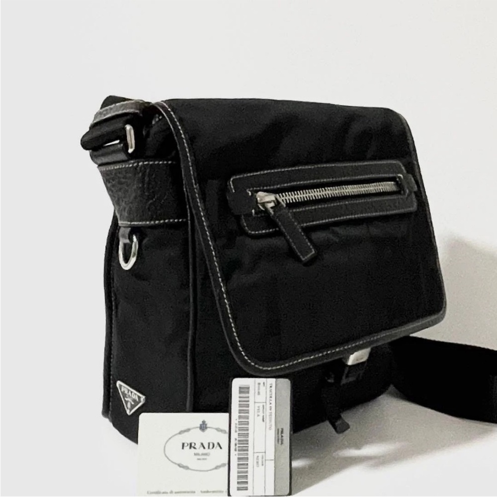 Prada Black Messenger Bag for Men - Picture 1 of 13